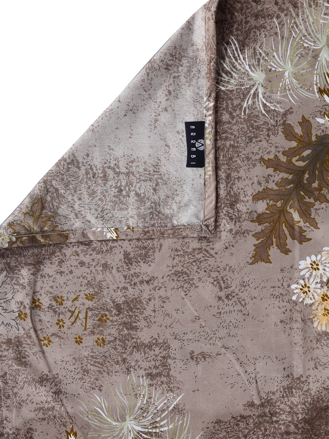 Arrabi Brown Floral TC Cotton Blend King Size Bedsheet with 2 Pillow Cover (250 x 225 cm)