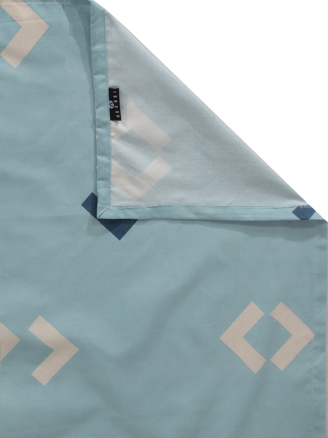 Arrabi Blue Graphic TC Cotton Blend King Size Bedsheet with 2 Pillow Covers (250 X 215 cm)