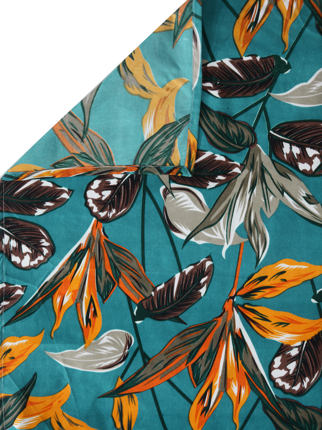 Arrabi Multi Leaf TC Cotton Blend King Size Bookfold Bedsheet with 2 Pillow Covers (250 X 220 cm)