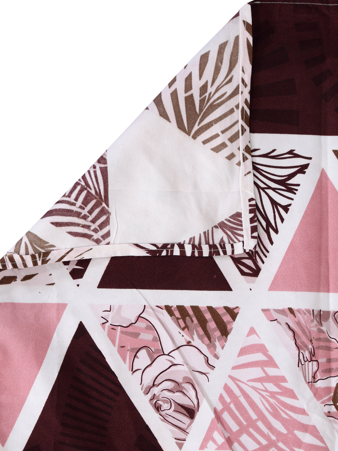 Arrabi Multi Geometric TC Cotton Blend Super King Size Bookfold Bedsheet with 2 Pillow Covers (270 X 260 cm)