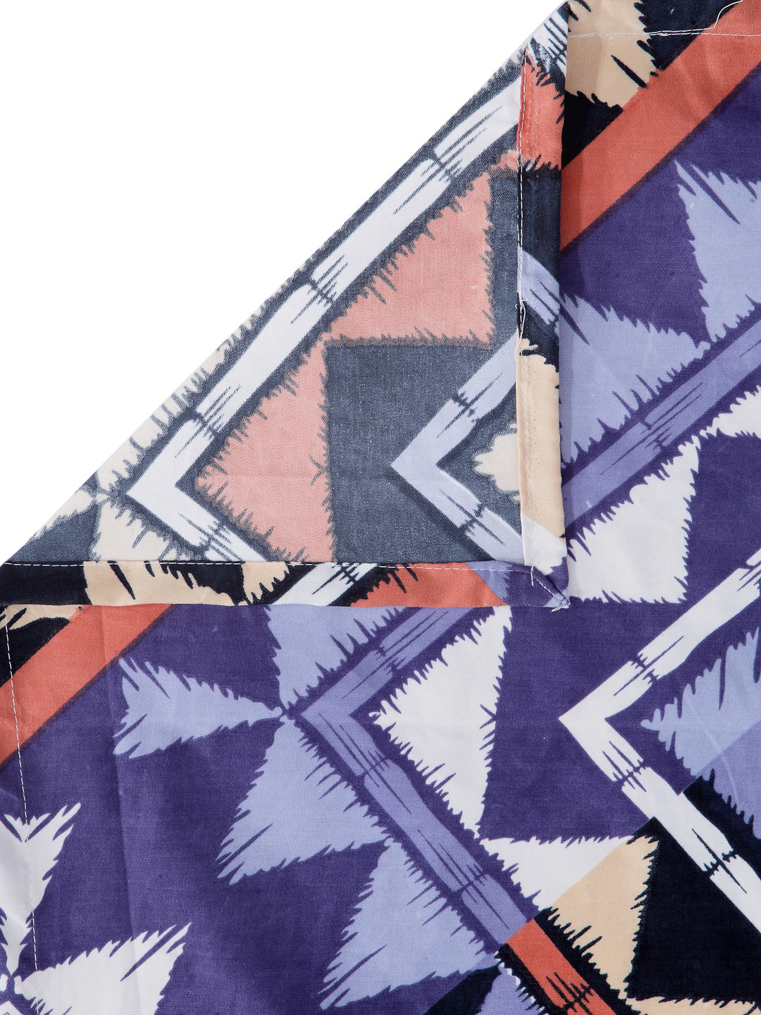 Arrabi Multi Geometric TC Cotton Blend King Size Bookfold Bedsheet with 2 Pillow Covers (250 X 220 cm)