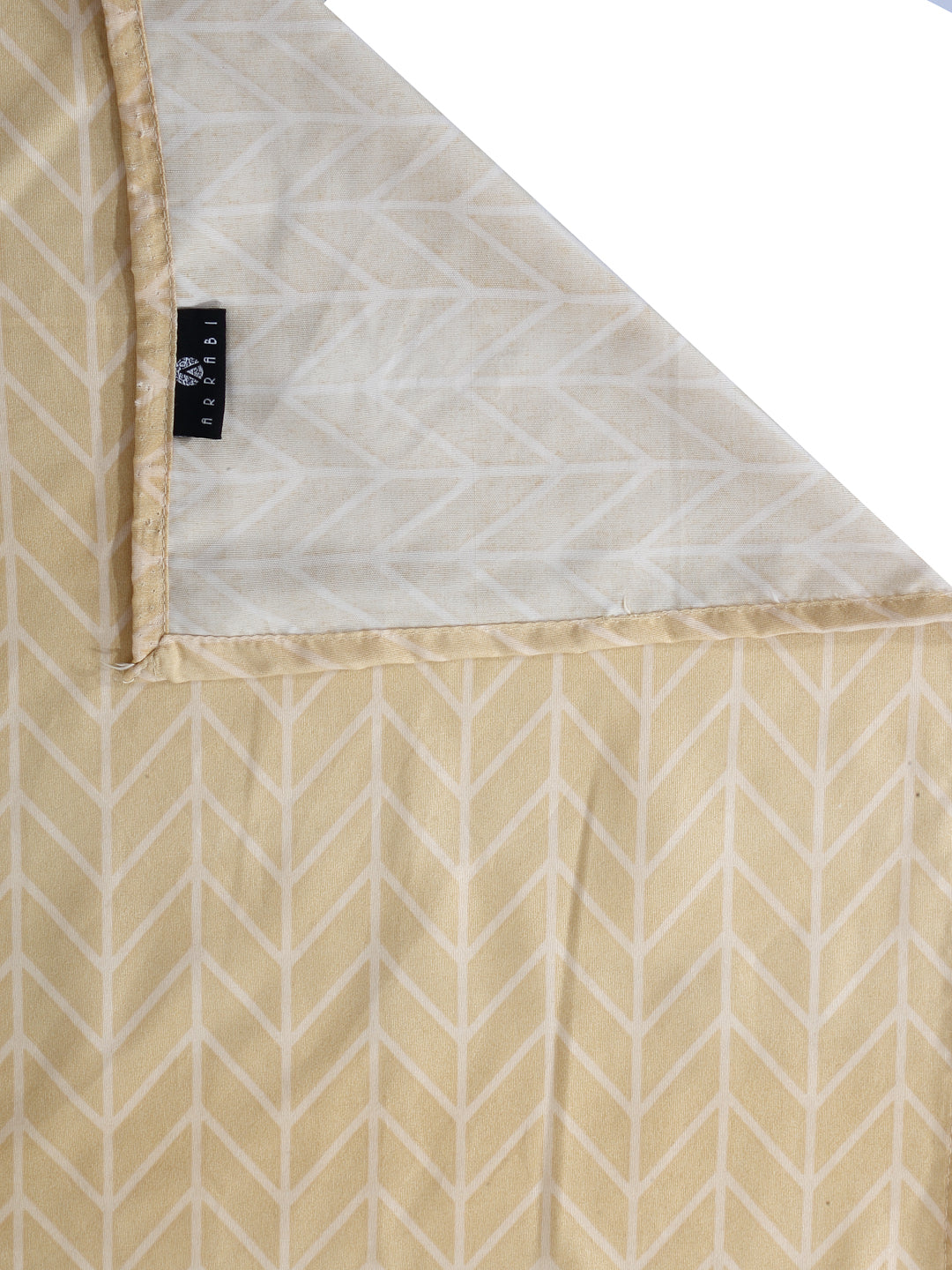 Arrabi Beige Graphic TC Cotton Blend King Size Bookfold Bedsheet with 2 Pillow Covers (250 X 215 cm)