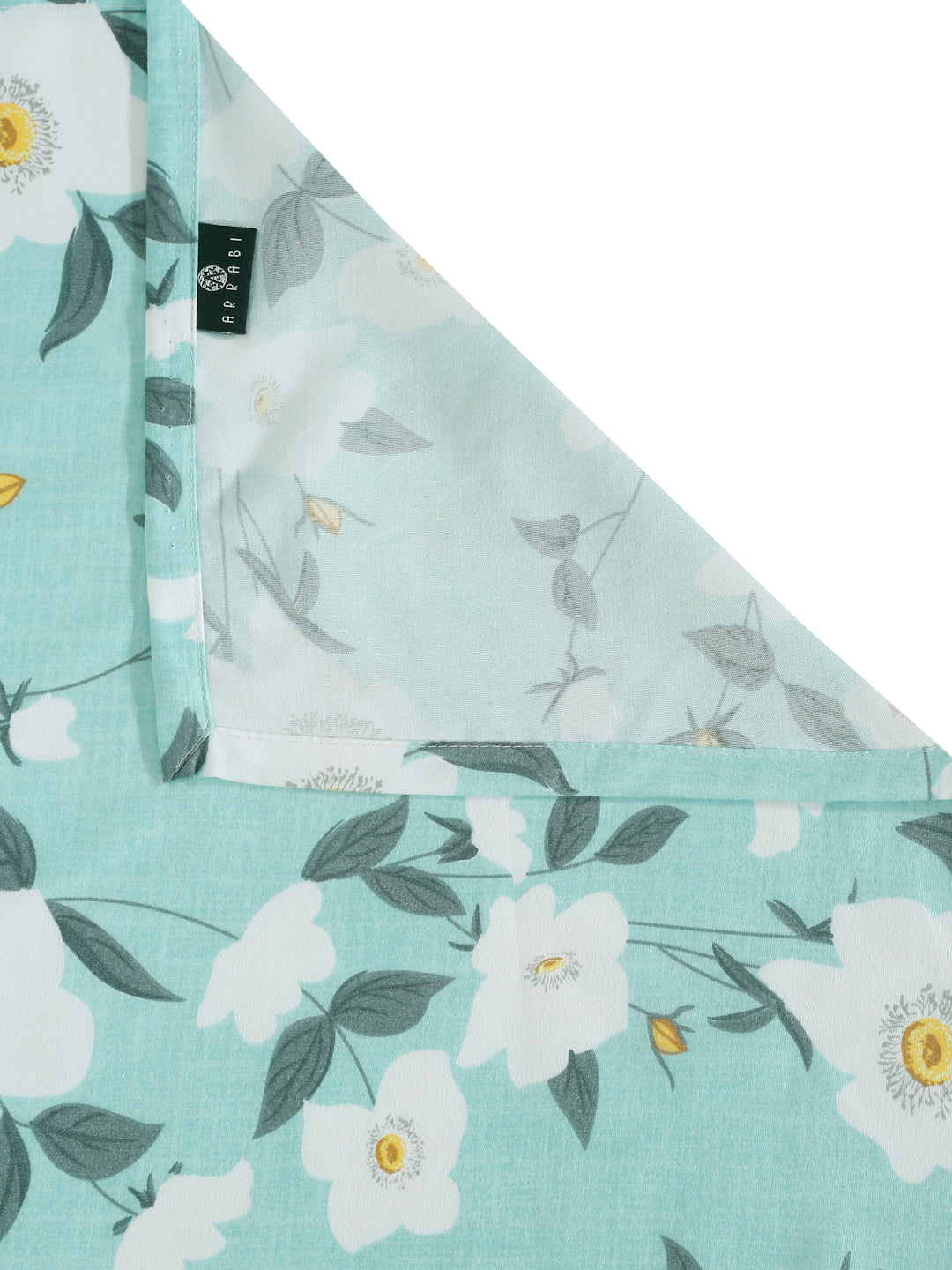 Arrabi Green Floral TC Cotton Blend King Size Bedsheet with 2 Pillow Covers (250 x 215 cm)