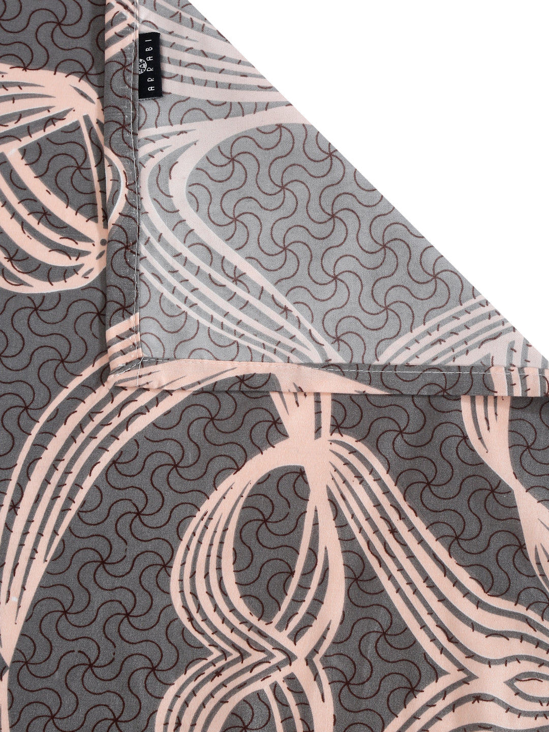 Arrabi Grey Abstract TC Cotton Blend King Size Bedsheet with 2 Pillow Covers (250 x 215 cm)