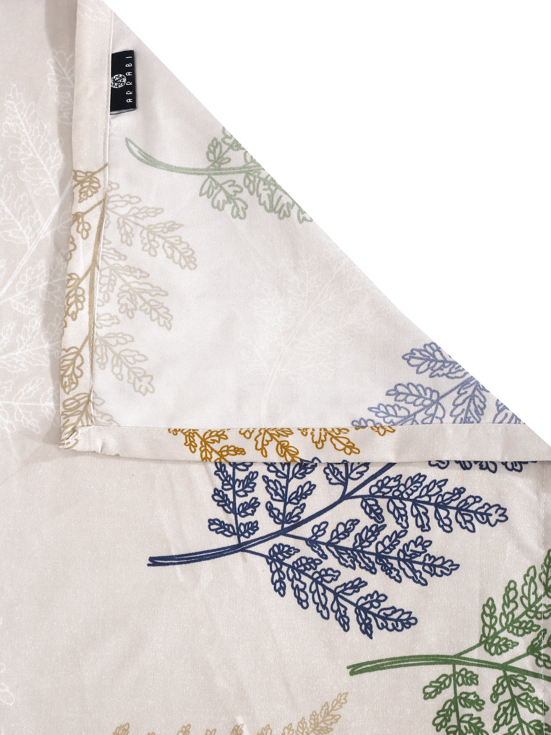 Arrabi Beige Leaf TC Cotton Blend King Size Bedsheet with 2 Pillow Covers (250 x 215 cm)