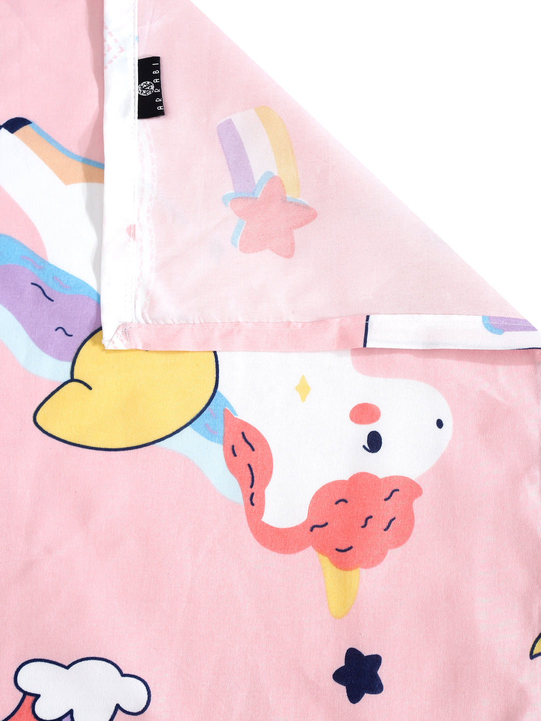Arrabi Pink Cartoon TC Cotton Blend King Size Bedsheet with 2 Pillow Covers (250 x 215 cm)