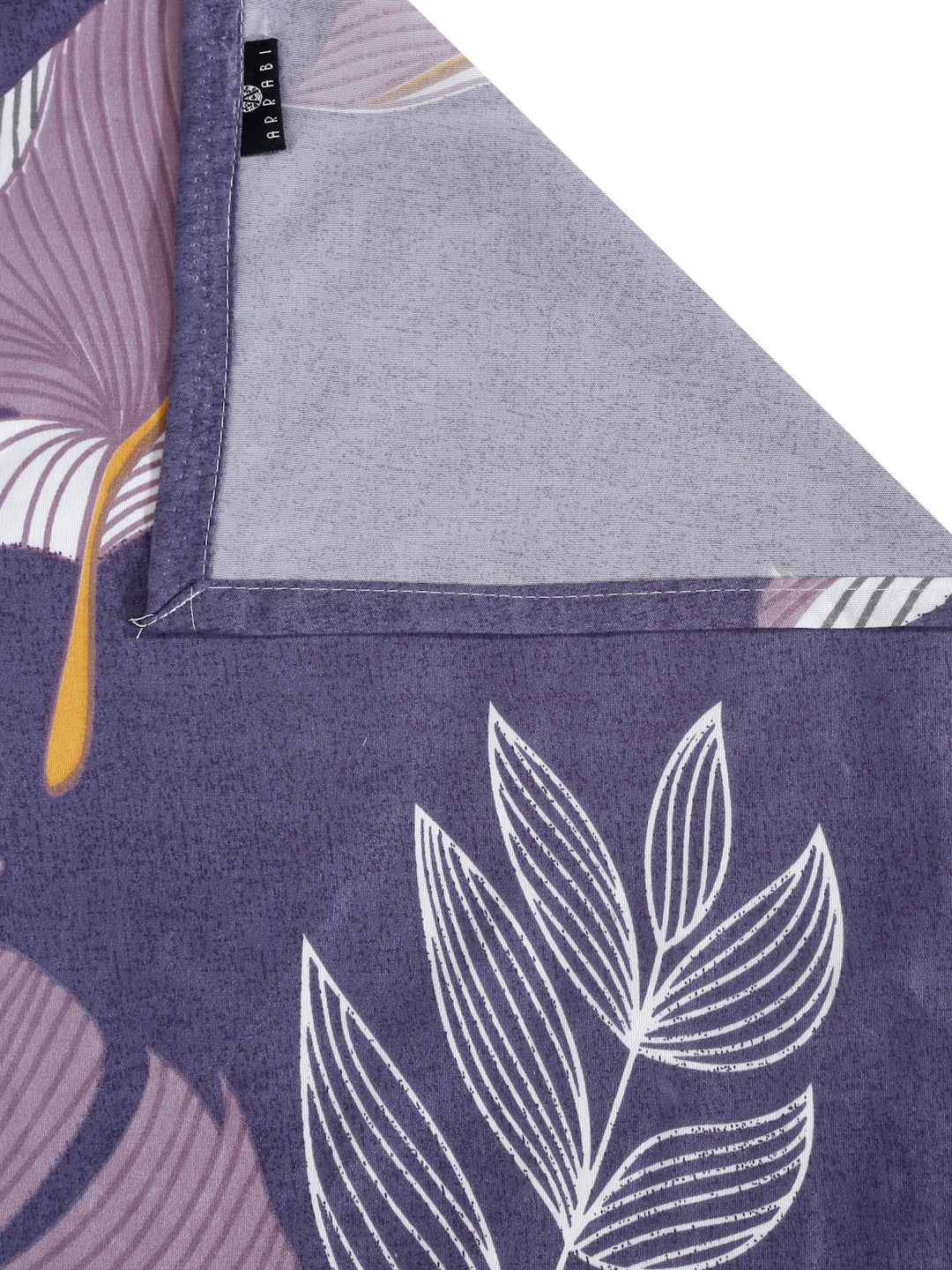 Arrabi Purple Leaf TC Cotton Blend King Size Bedsheet with 2 Pillow Covers (250 x 215 cm)