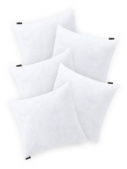 Arrabi White Solid Polyester Cushion Filler Set (Pack of 5) (40 x 40 cm)