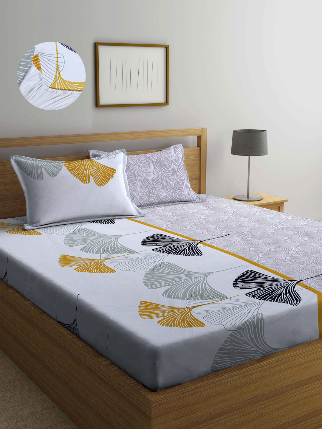 ARRABI® Super King Size Elastic Fitted Bedsheet with Two Pillow Covers (260 x 260 cm) (Luxury Collection)