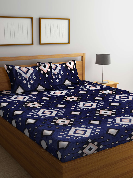 ARRABI® King Size Winter Woolen Bedsheet with 2 Pillow Covers (235 X 215 cm)