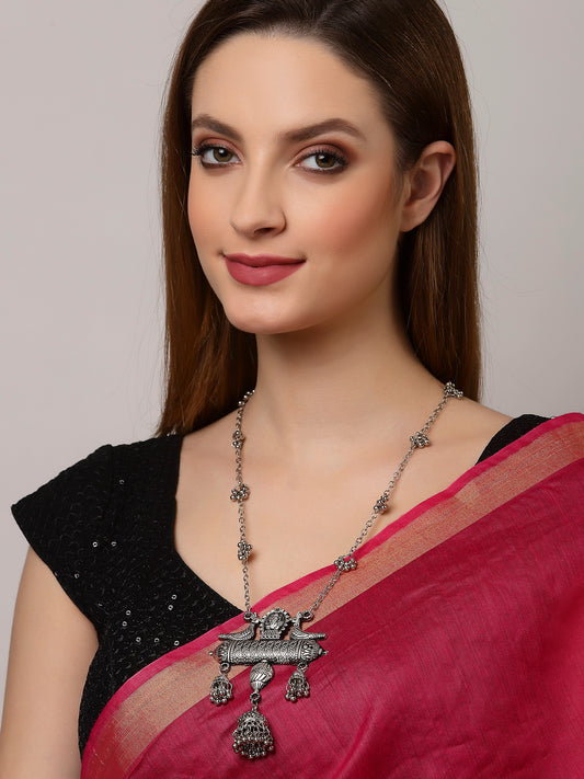 Arrabi Metallic Oxidised Necklace (30 cm)