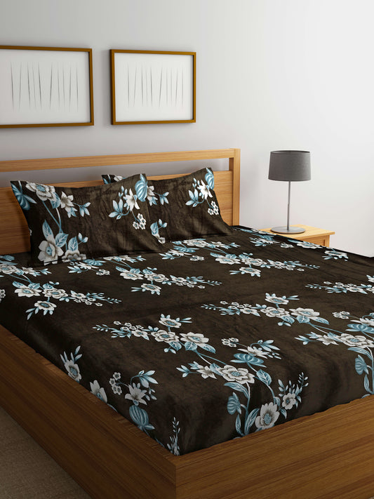 ARRABI® King Size Winter Woolen Bedsheet with 2 Pillow Covers (235 X 215 cm)