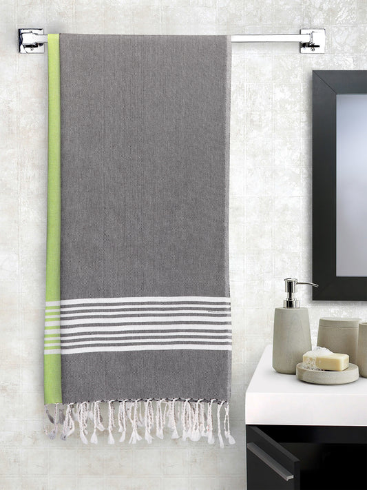 Arrabi Multi Solid Handwoven Cotton Bath Towel (Set of 2 ) (150 X 75 Cm)