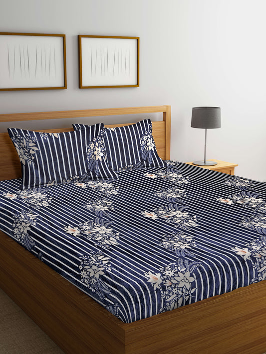 ARRABI® King Size Winter Woolen Bedsheet with 2 Pillow Covers (235 X 215 cm)