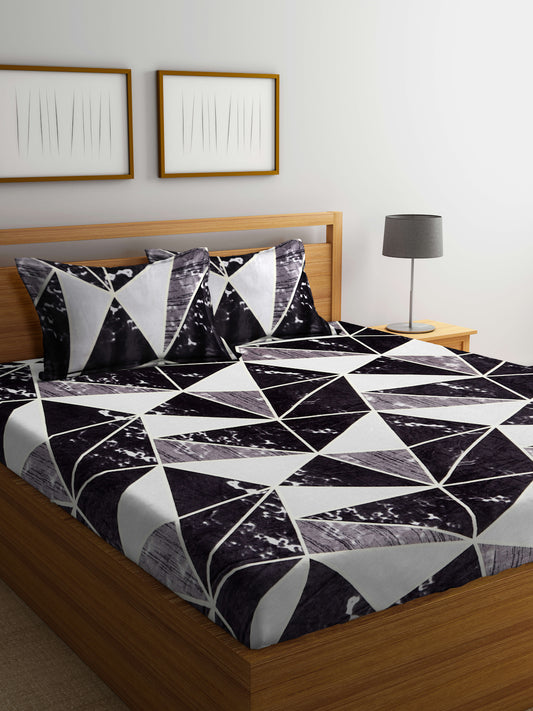 ARRABI® King Size Winter Woolen Bedsheet with 2 Pillow Covers (235 X 215 cm)