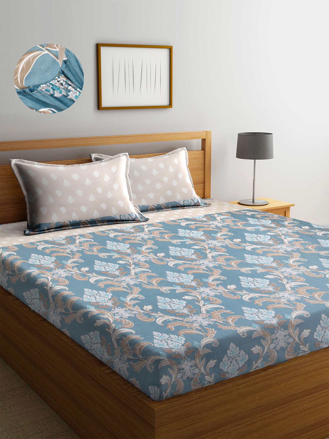 ARRABI® Super King Size Elastic Fitted Bedsheet with Two Pillow Covers (260 x 260 cm) (Luxury Collection)