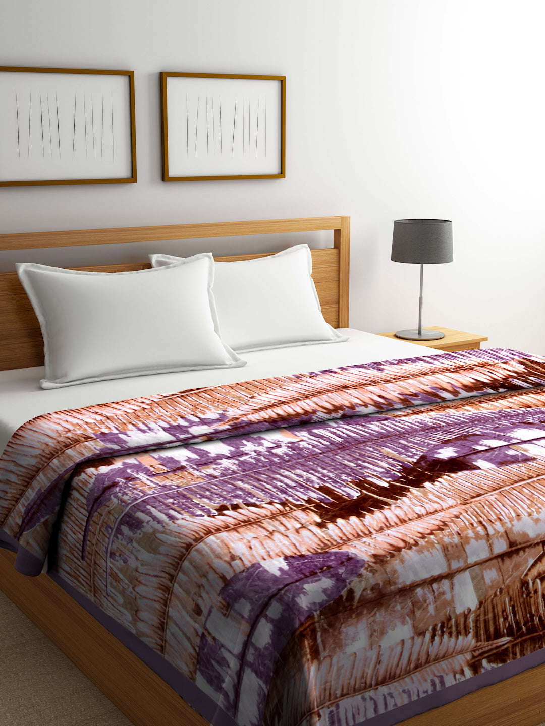Arrabi Multi Abstract Wool Blend 950 GSM Full Size Double Bed Blanket (230 X 200 cm)