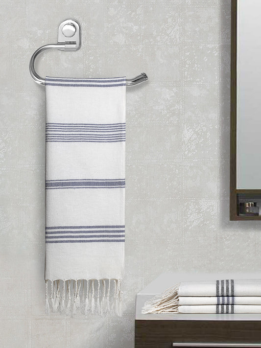 Arrabi Multi Solid Handwoven Cotton Hand Towel (Set of 4) (90 X 35 cm)