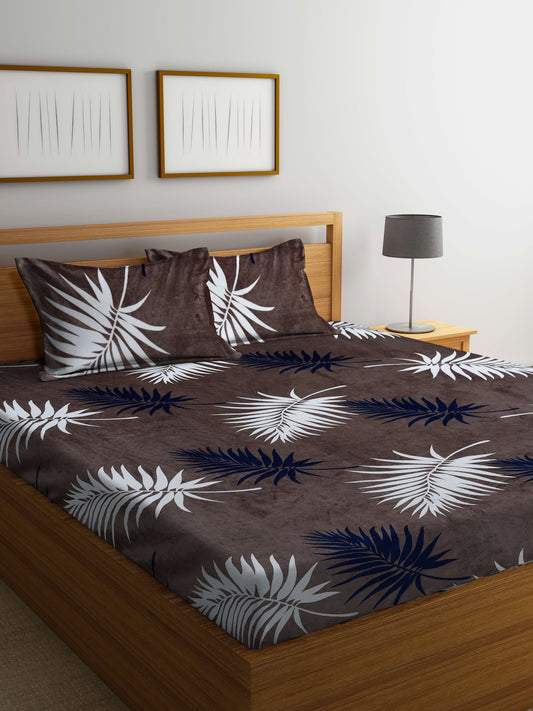 ARRABI® King Size Winter Woolen Bedsheet with 2 Pillow Covers (235 X 215 cm)