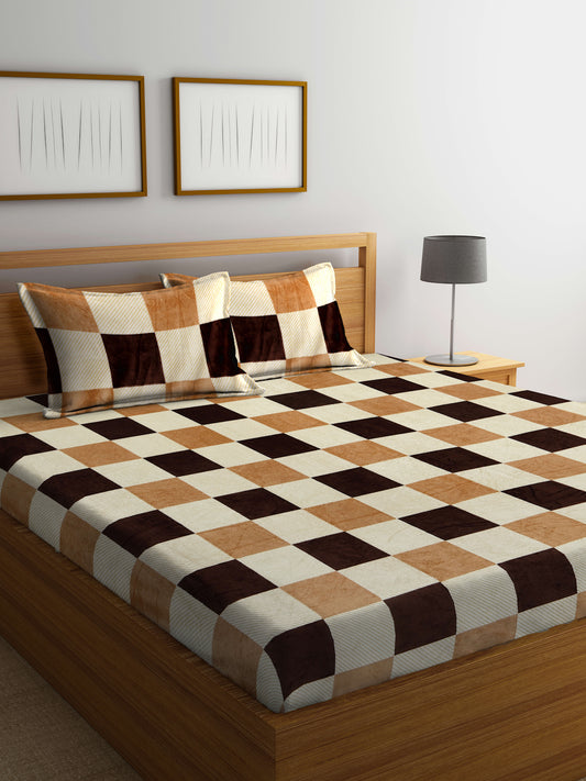 ARRABI® King Size Winter Woolen Bedsheet with 2 Pillow Covers (235 X 215 cm)