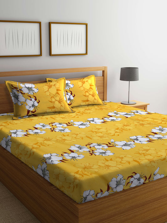 ARRABI® King Size Bedsheet with Two Pillow Covers (250 x 215 cm) (New Arrival)