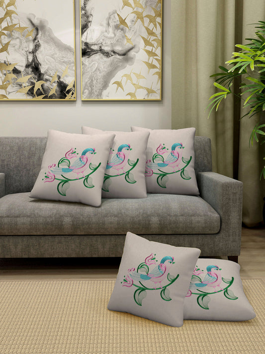 Arrabi Multi Graphic Handwoven Cotton Cushion Covers (Pack of 5) (40 x 40 cm)