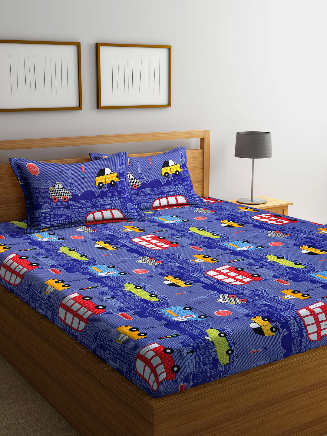 Kid's Special King Size Cotton Bed Sheet Set with 2 Pillow Covers by Arrabi® (250 x 220 cm)