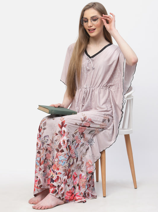 Arrabi Women Multi Floral Kaftan Dress