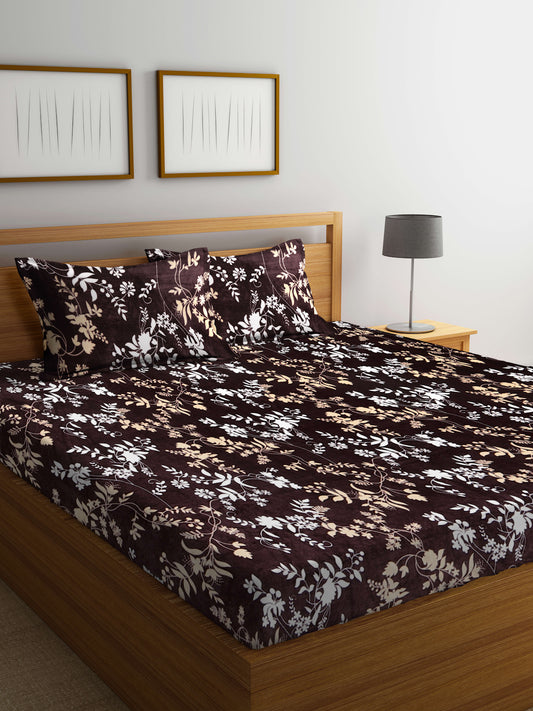 ARRABI® King Size Winter Woolen Bedsheet with 2 Pillow Covers (235 X 215 cm)