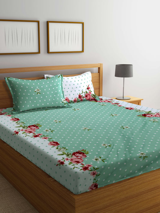 ARRABI® King Size Bedsheet with Two Pillow Covers (250 x 220 cm)