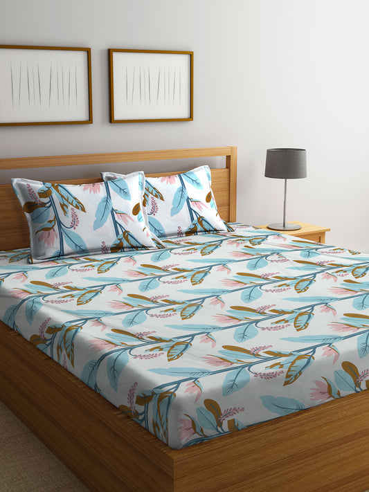 ARRABI® King Size Bedsheet with Two Pillow Covers (250 x 215 cm) (New Arrival)