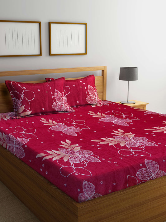 ARRABI® King Size Winter Woolen Bedsheet with 2 Pillow Covers (235 X 215 cm)