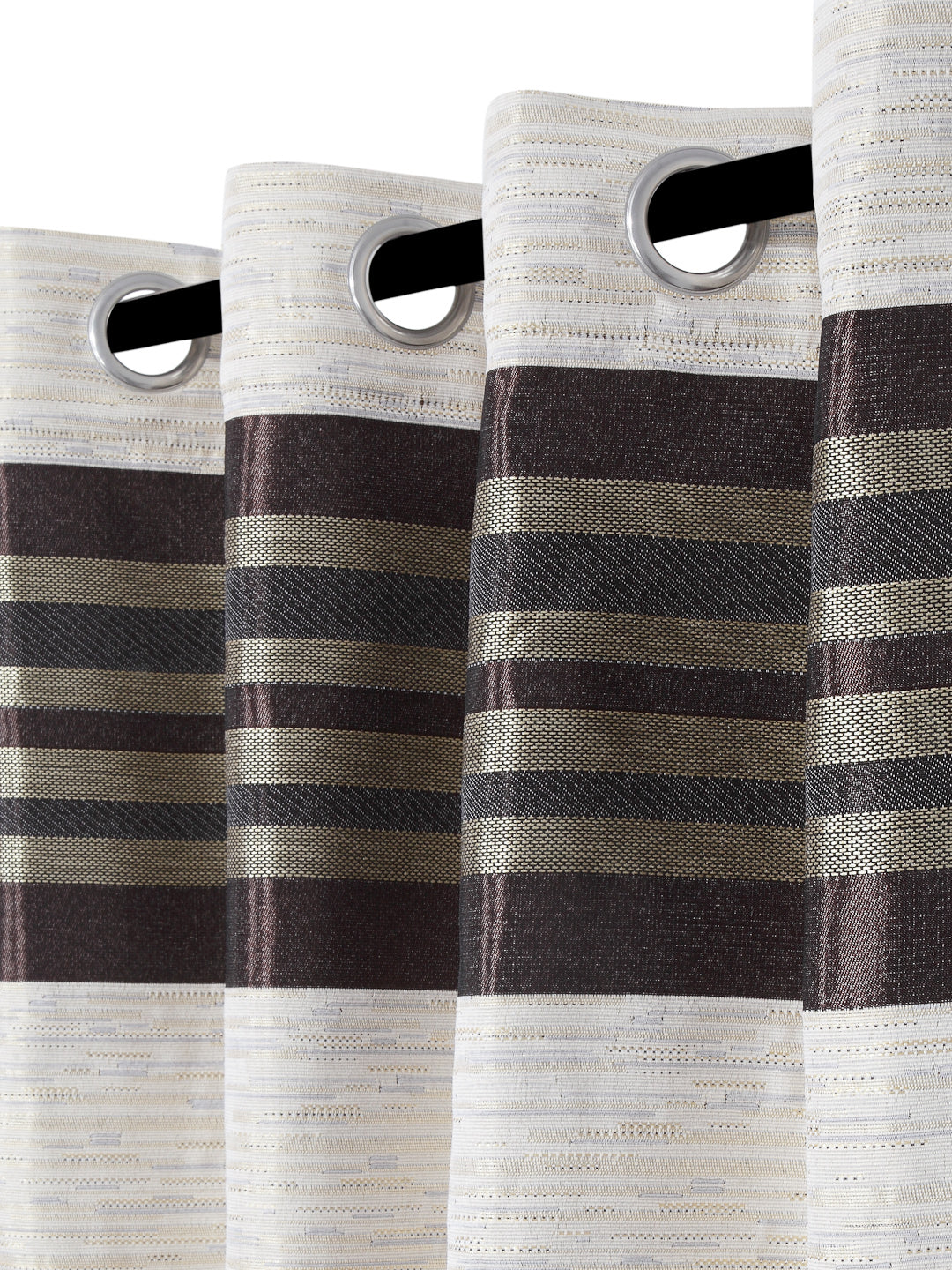Arrabi Brown Tree Print TC Cotton Blend Set of 2 Long Door Curtains (275 X 120 cm)
