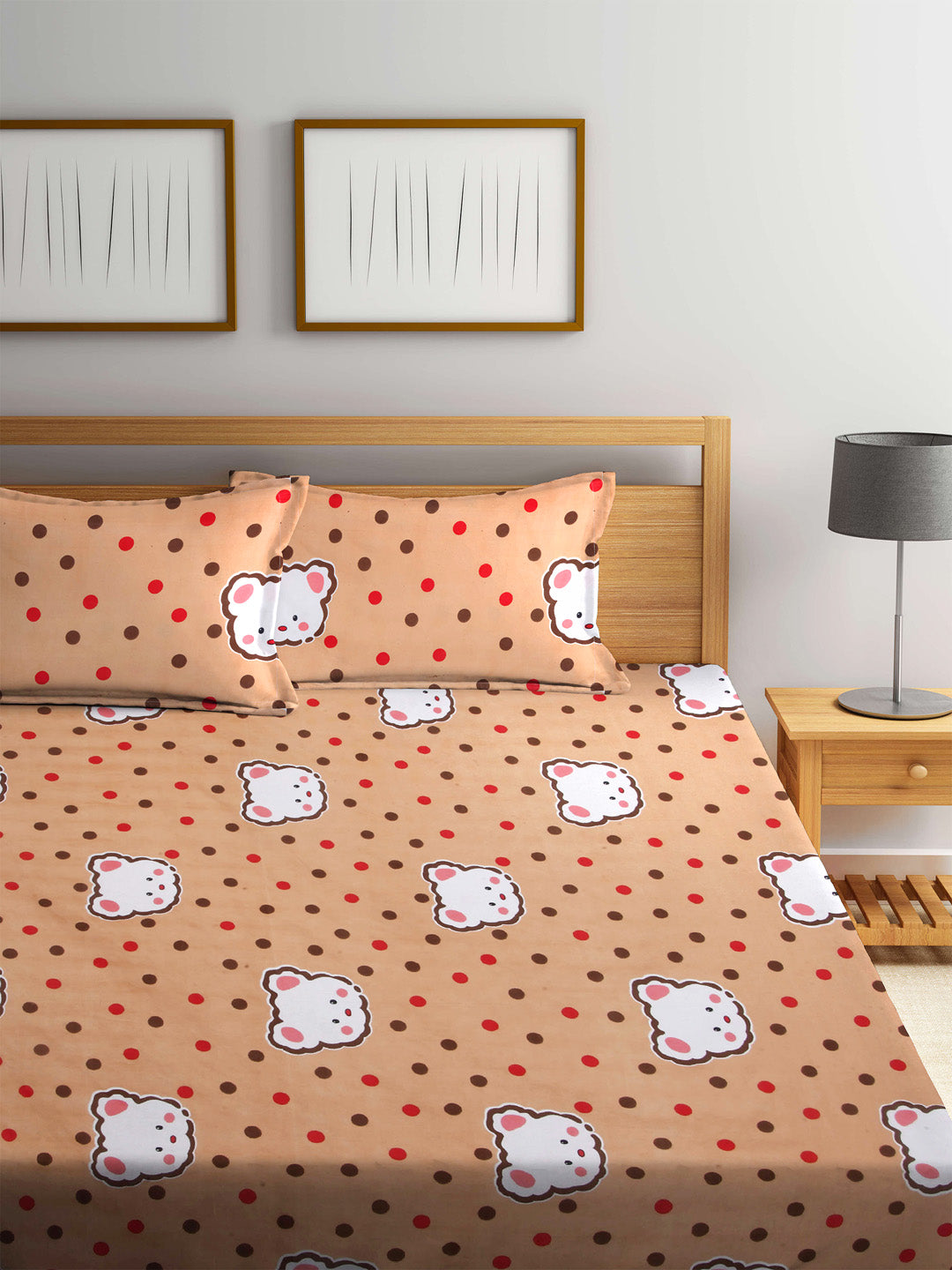 Kid's Special King Size Bed Sheet Set with 2 Pillow Covers by Arrabi® (250 x 220 cm)