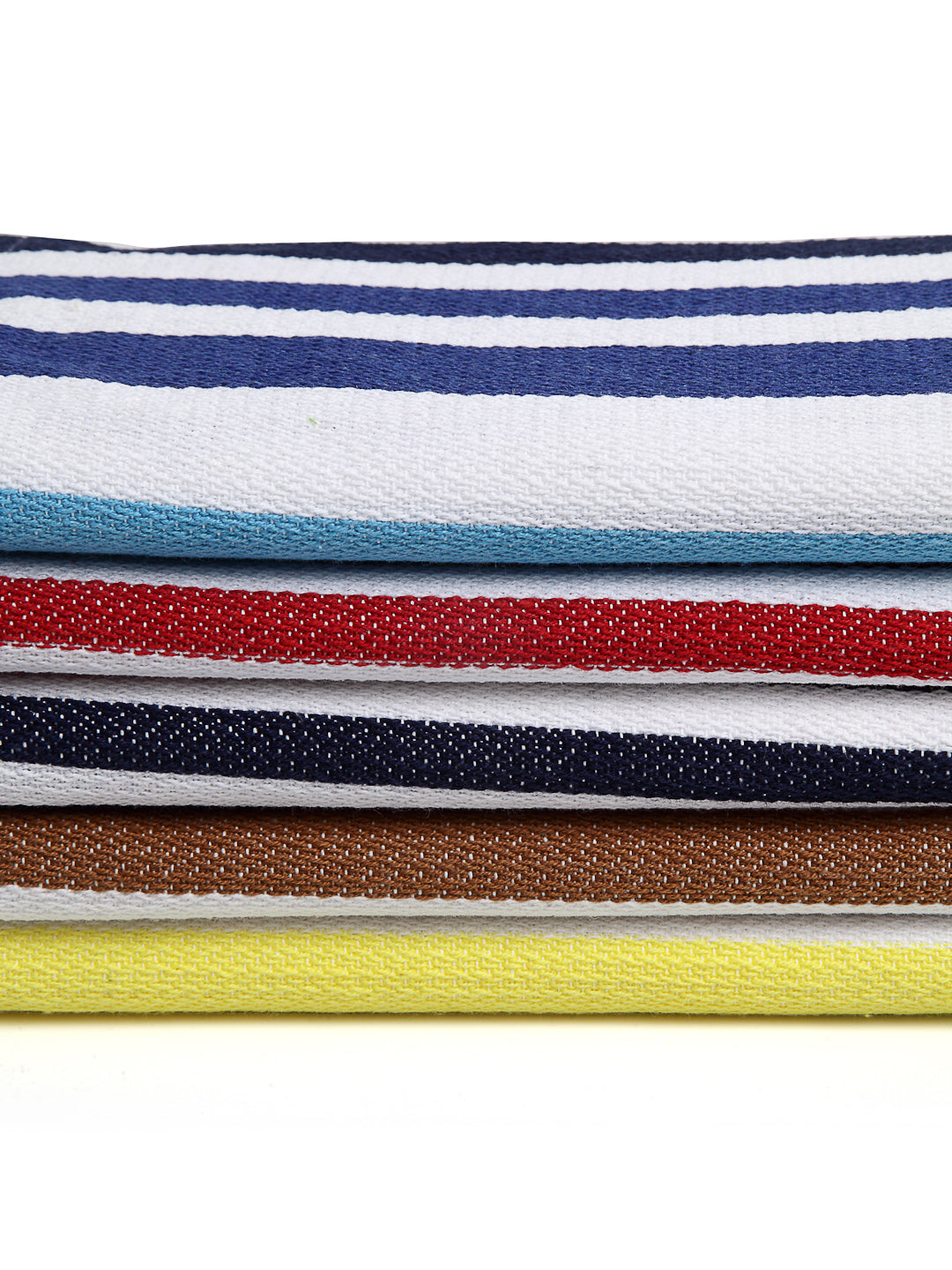 Arrabi Multi Stripes Handwoven Cotton Hand Towel (Set of 5) (85 X 35 cm)
