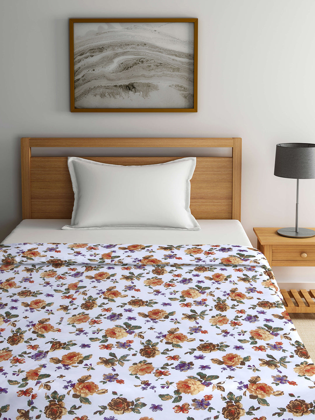 Arrabi Multi Floral TC Cotton Blend 300 GSM Full Size Single Dohar (220 x 140 cm)