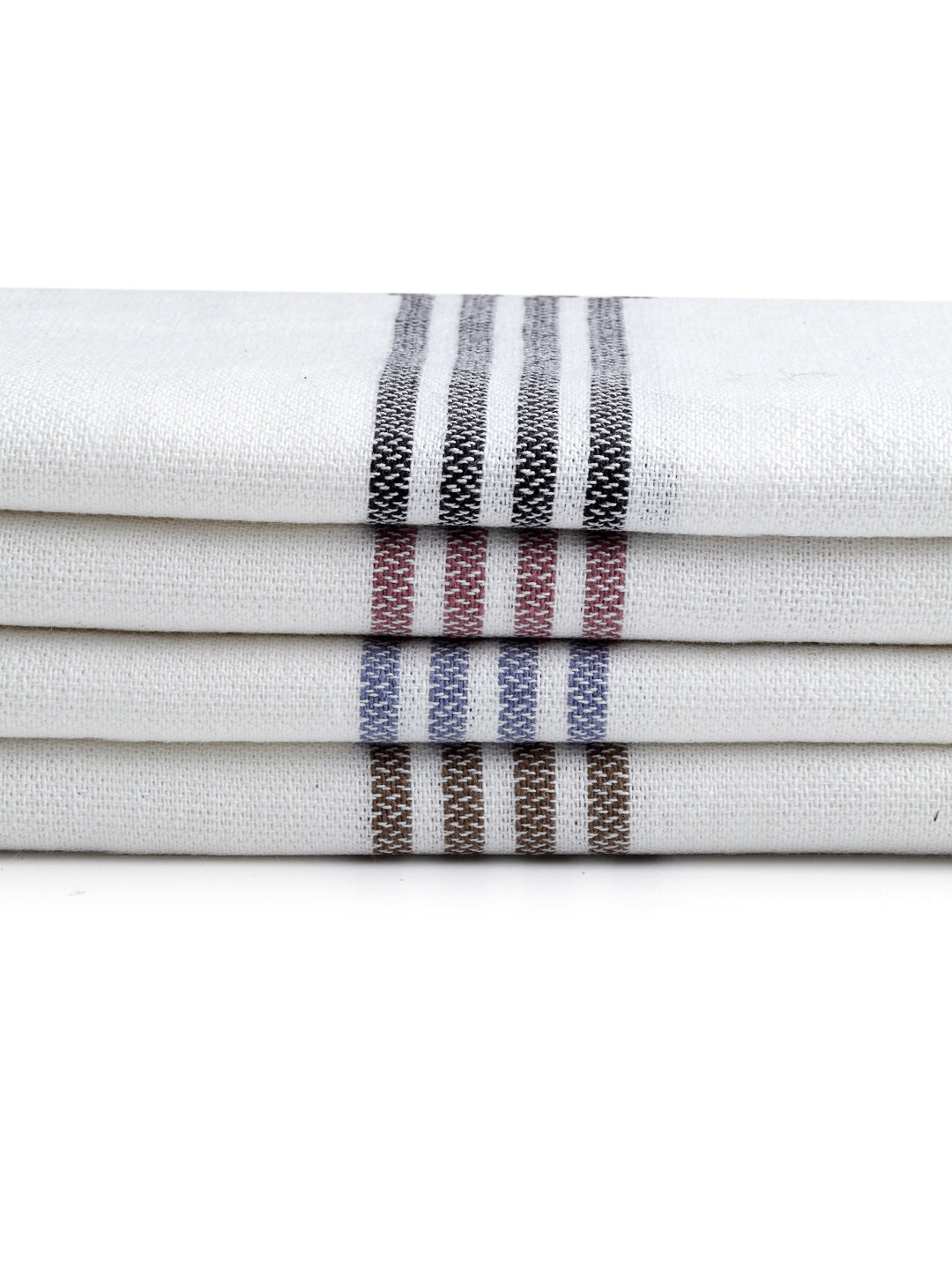 Arrabi Multi Solid Handwoven Cotton Hand Towel (Set of 4) (90 X 35 cm)