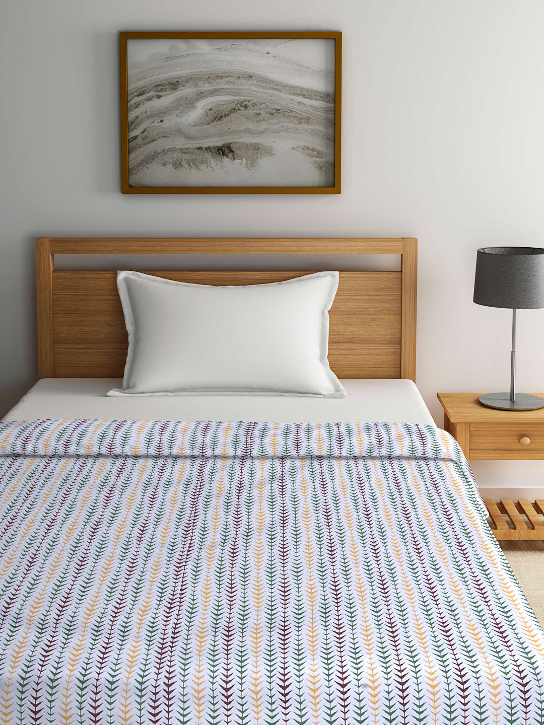Arrabi Multi Geometric TC Cotton Blend 300 GSM Full Size Single Dohar (220 x 140 cm)
