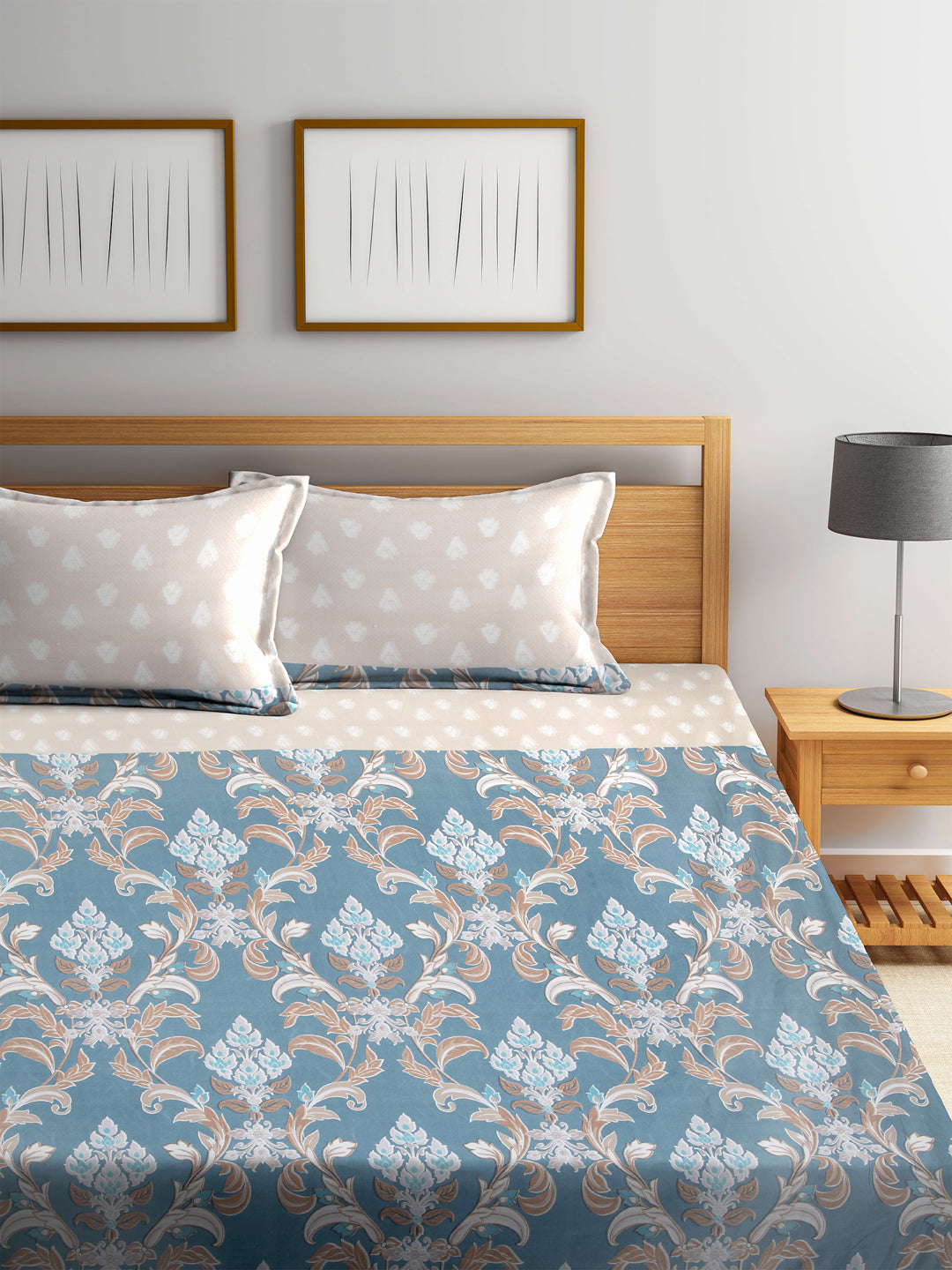 ARRABI® Super King Size Elastic Fitted Bedsheet with Two Pillow Covers (260 x 260 cm) (Luxury Collection)