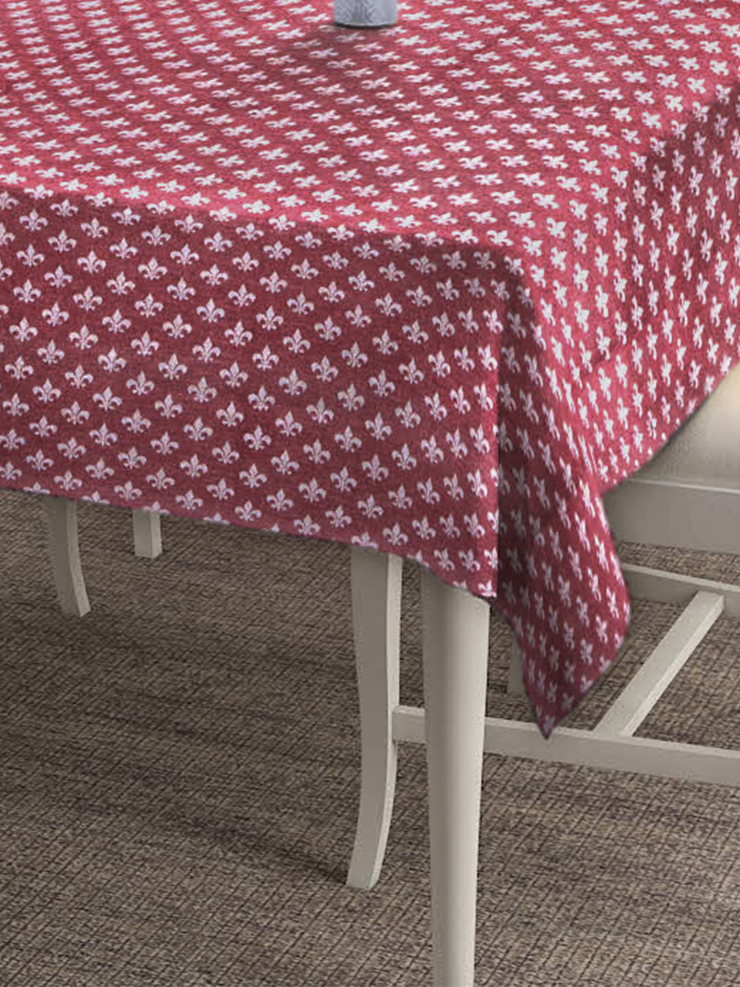 Arrabi Red Indian Handwoven Cotton  6 Seater Table Cover (225 x 150 cm)