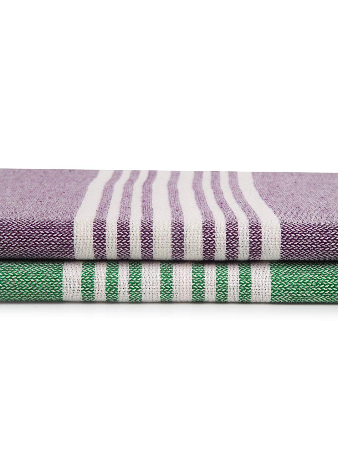 Arrabi Multi Solid Handwoven Cotton Bath Towel (Set of 2 ) (150 X 75 Cm)