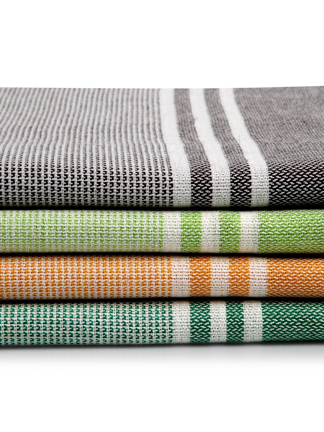 Arrabi Multi Stripes Handwoven Cotton Bath Towel (Set of 4) (150 x 75 cm)