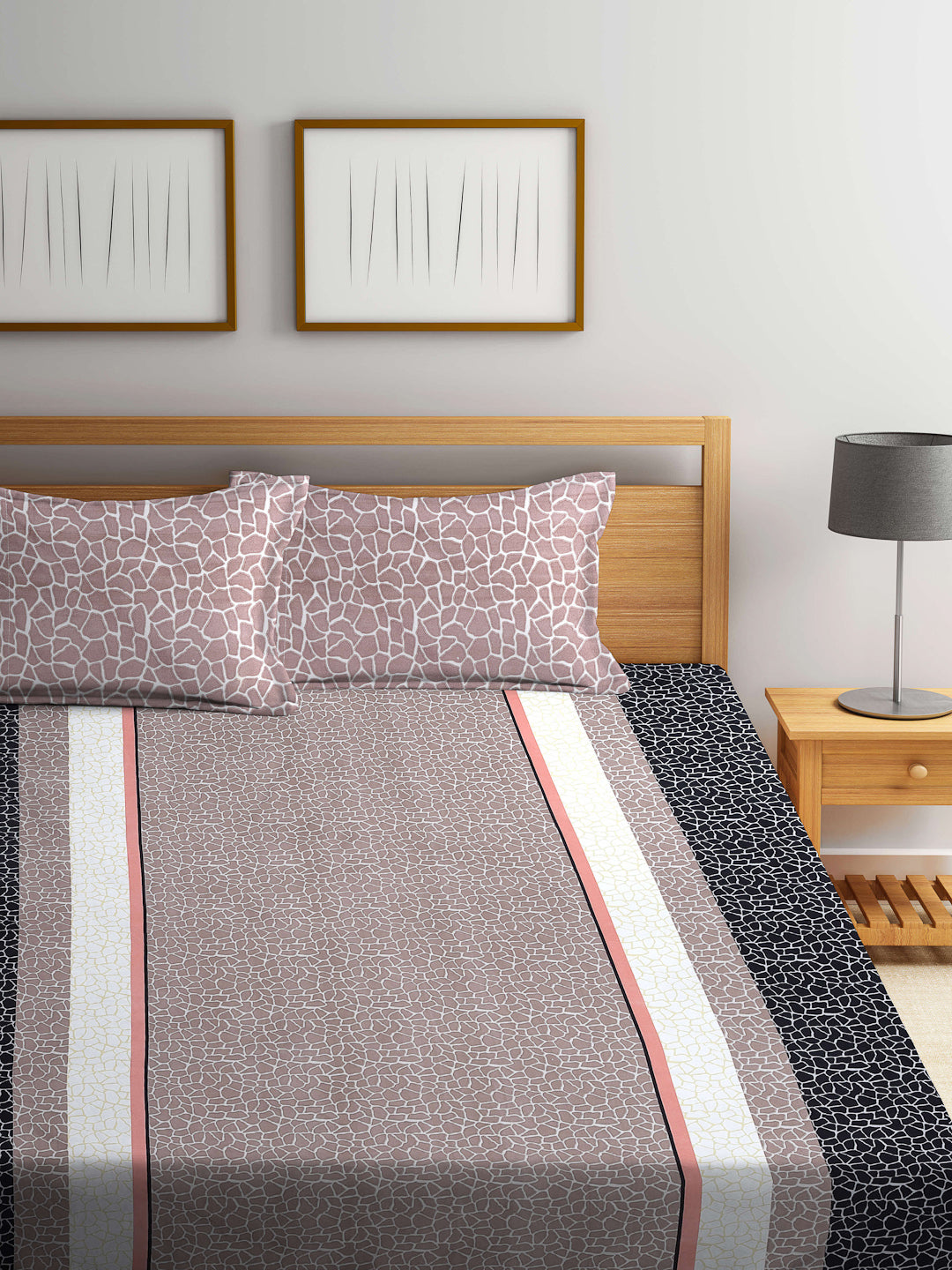 ARRABI® Super King Size Elastic Fitted Bedsheet with Two Pillow Covers (260 x 260 cm) (Luxury Collection)