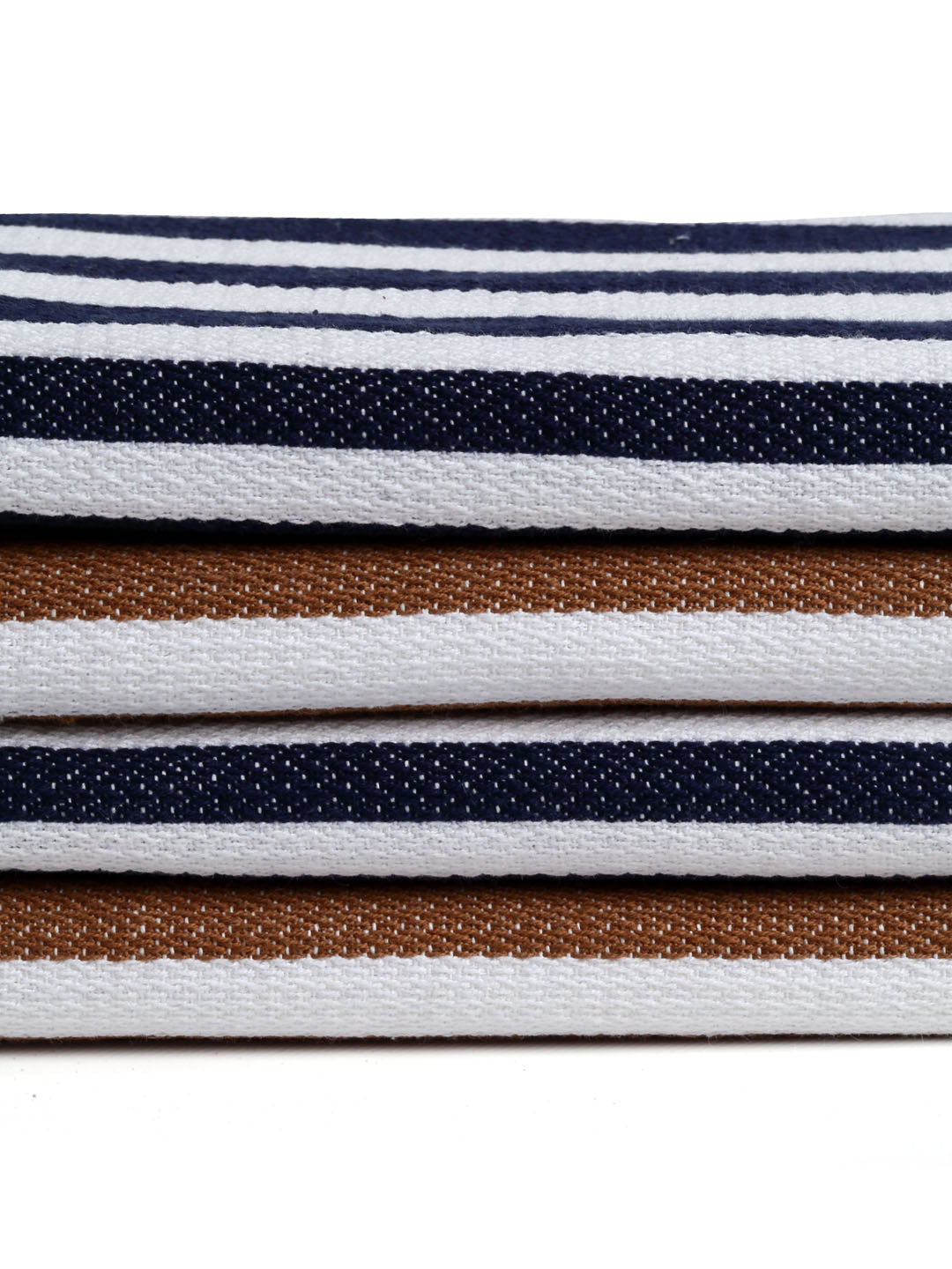 Arrabi Multi Stripes Handwoven Cotton Hand Towel (Set of 4) (85 X 35 cm)