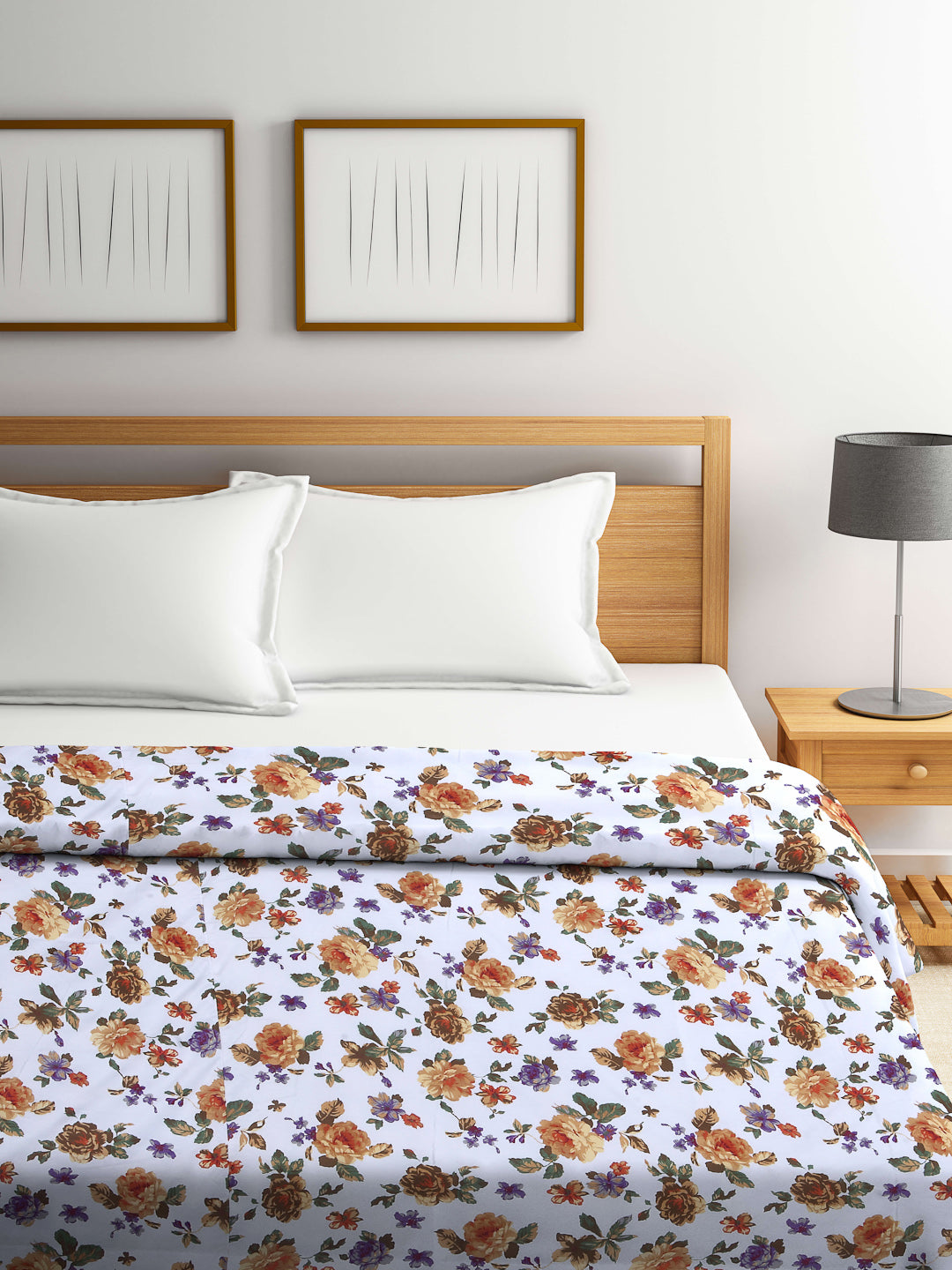 Arrabi Multi Floral TC Cotton Blend 300 GSM King Size Double Dohar (240 x 210 cm)