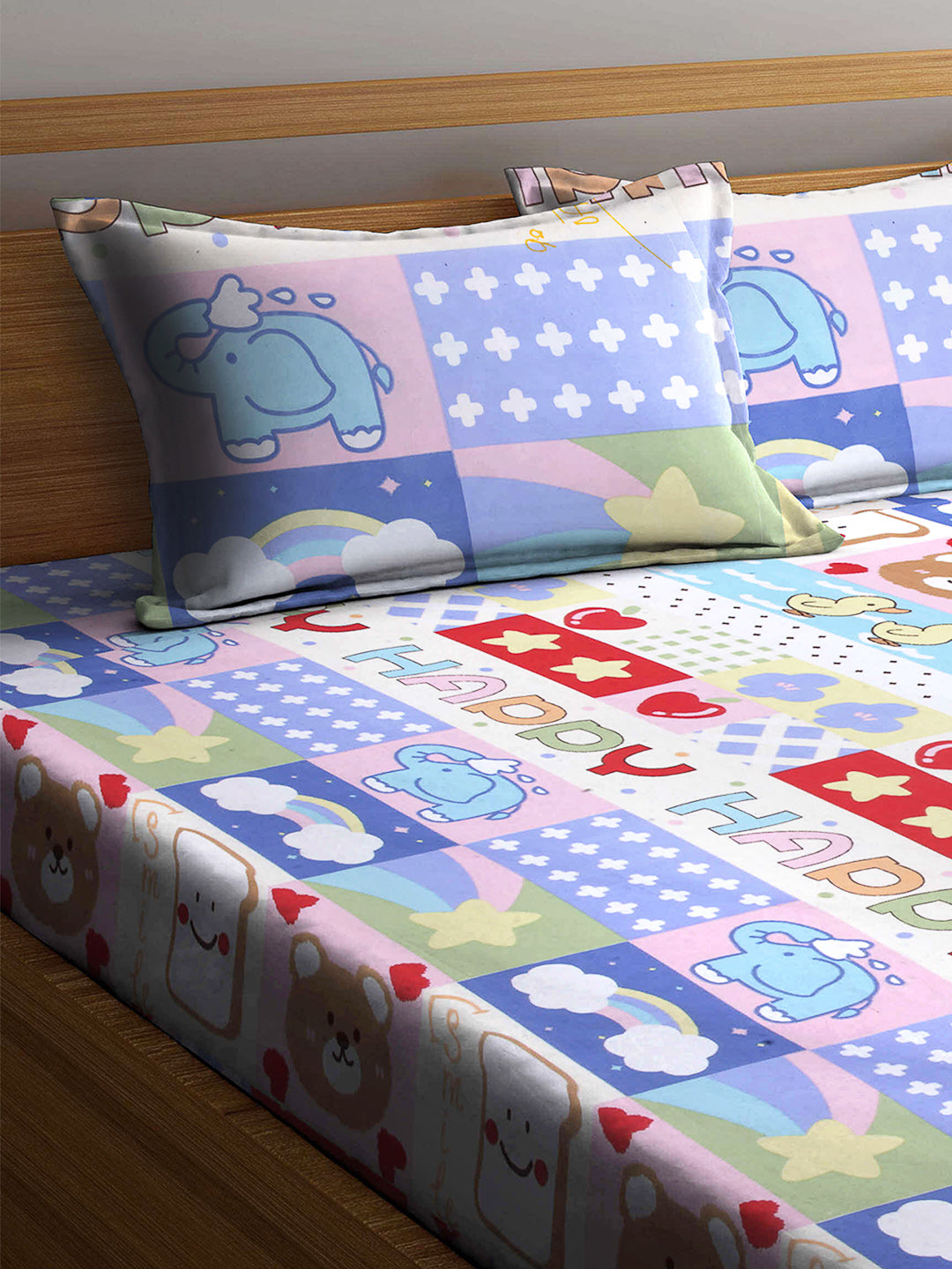 Kid's Special King Size Bed Sheet Set with 2 Pillow Covers by Arrabi® (250 x 220 cm)