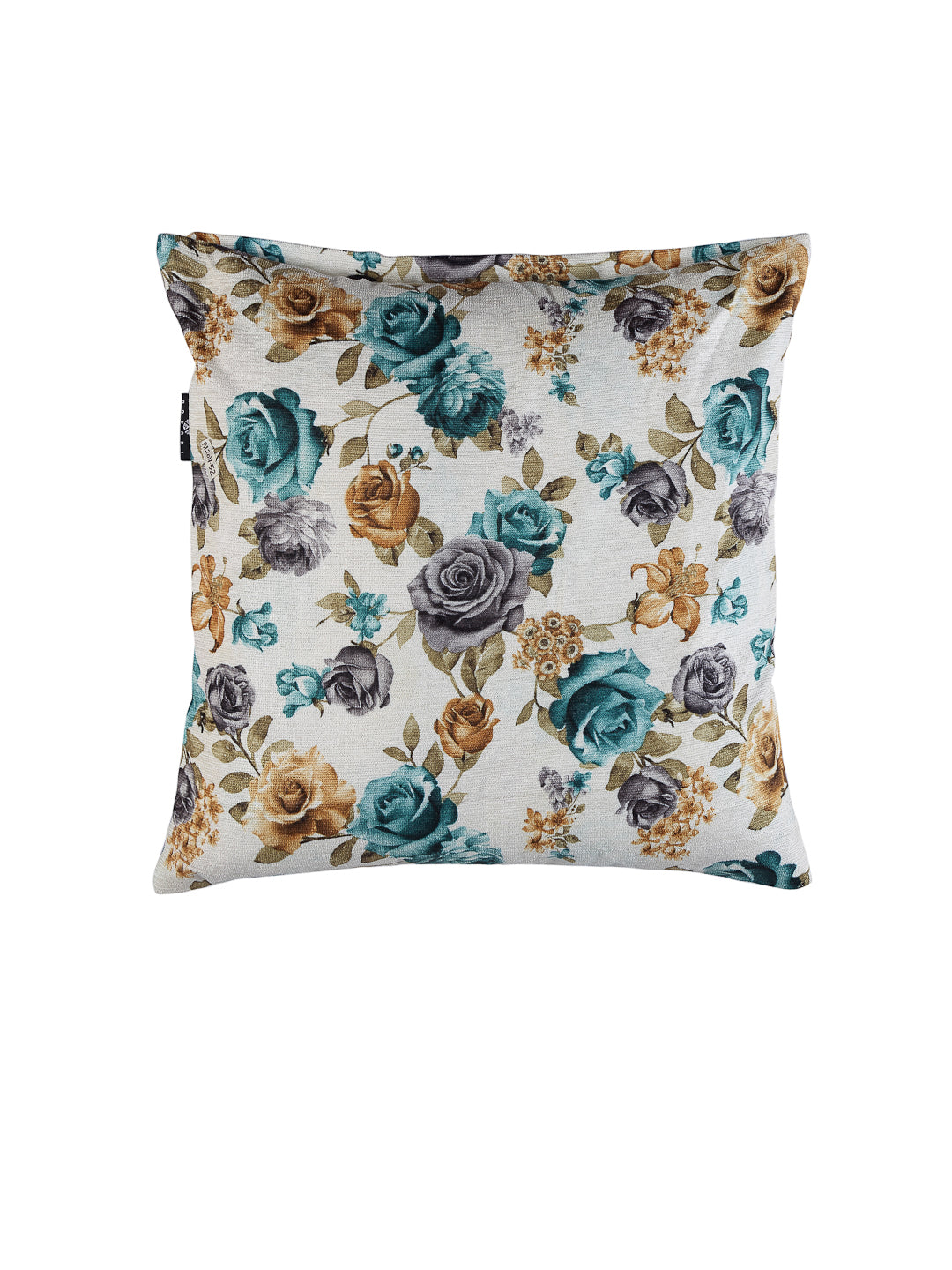 Arrabi Blue Floral TC Cotton Blend Cushion Covers (Pack of 5) (40 x 40 cm)