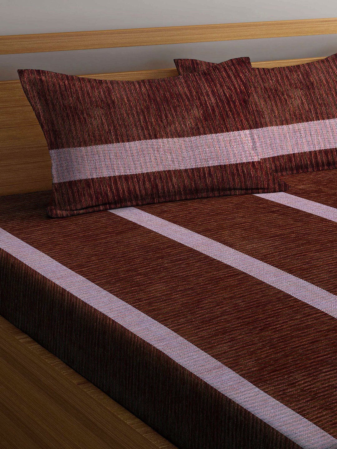 ARRABI® Handwoven Pure Cotton King Size Bedsheets with 2 Pillow Covers (260 X 230 cm)