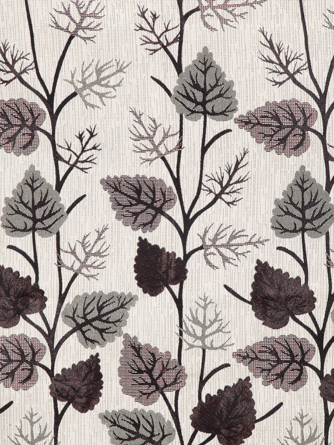 Arrabi Brown Leaf Print TC Cotton Blend Set of 2 Window Curtains (215 X 120 cm)