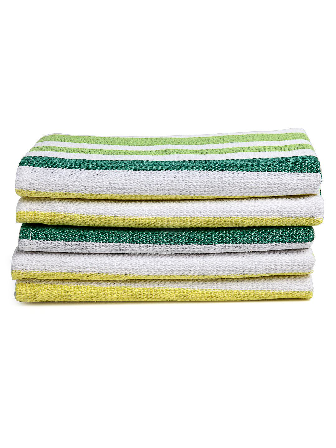 Arrabi Multi Stripes Handwoven Cotton Hand Towel (Set of 5) (85 X 35 cm)